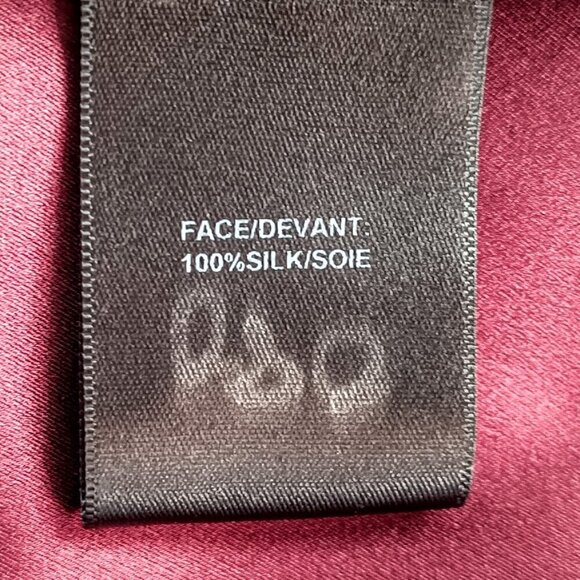 Lafayette 148 New York Burgundy Red Silk Tie Front Blouse - Picture 7 of 7